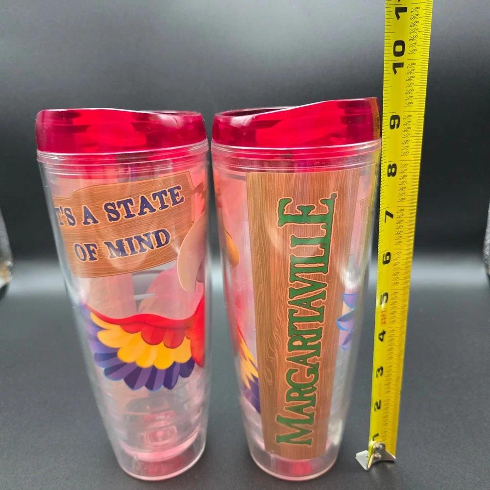 Margaritaville 26oz Insulated Tumbler Set of 2 It's A State of Mind Red Lids USA